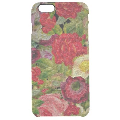 Textured Flower Garden Clear iPhone 6 Plus Case