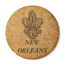 Textured French Fleur de Lis Fridge Magnets