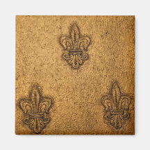 Textured French Fleur de Lis Magnets