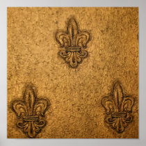 Textured French Fleur de Lis Print