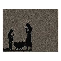 Textured Gold Nativity Custom Announcement