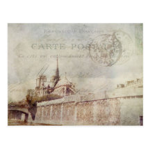 Textured Notre Dame Postcard