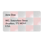 Textured red and black checkerboard personalized shipping labels