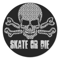 textured skull and crossbones stickers