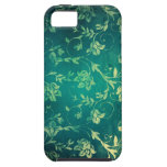 Textured Teal and yellow floral print. iPhone 5 Covers