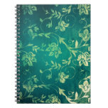Textured Teal and yellow floral print. Note Books
