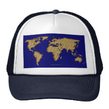 Textured WORLD MAP Hats