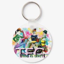 TFG: Who is She? Key Chain keychains by thefashionguru TFG: Who is She? Key Chain keychains