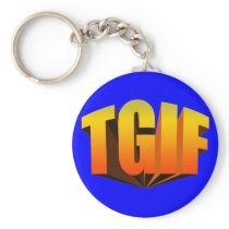 TGIF Yellow Rainbow Keychain