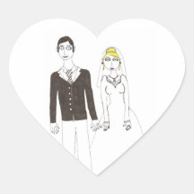 Th creepy wedding 2 heart stickers