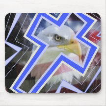 Th Cross and the American Symbols Mousepad