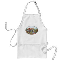 Thached Vintage Country Cottage Painting Apron