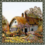 Thached Vintage Country Cottage Painting photo sculptures