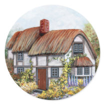Thached Vintage Country Cottage Painting Sticker