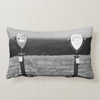 Thacher Park, NY Black and White Pillow