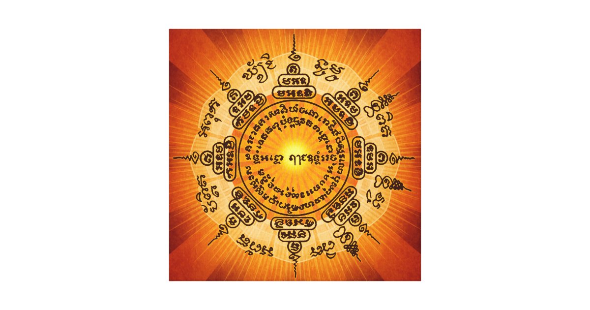 Thai Buddha Compass Protection Canvas Print Zazzle