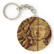 Thai Buddhist Temple Statue Photo Keychains