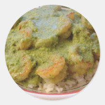 Thai Curry On Plate Round Stickers