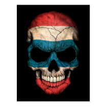 Thai Flag Skull on Black Postcard