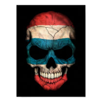 Thai Flag Skull on Black Print