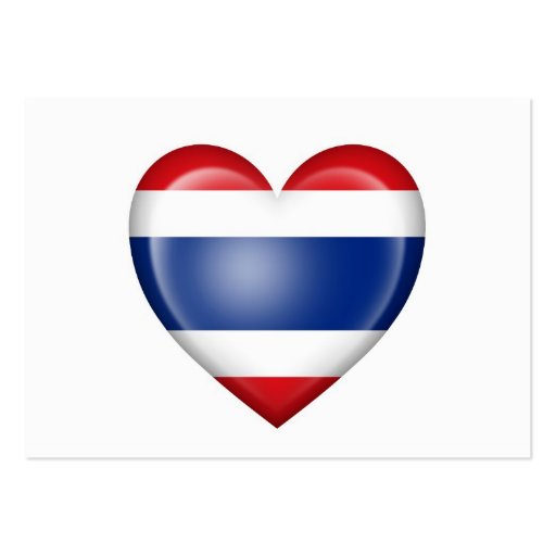 Thai Heart Flag on White Business Card