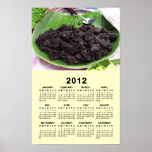 Thai Lao Black Rice [Khao Niao Dam] 2012 Calendar Print