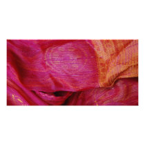 thai silk material photo greeting card
