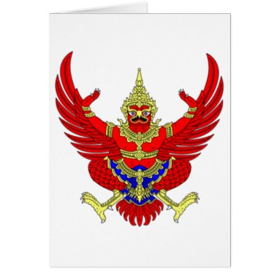 THAI THAILAND COAT OF ARMS EMBLEM FLAG GREETING CARDS by flaguniverse