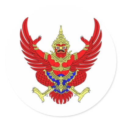 THAI THAILAND COAT OF ARMS EMBLEM FLAG ROUND STICKERS by flaguniverse