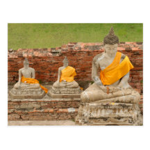 Thailand, Ayutthaya. Statues of sitting buddhas Postcards