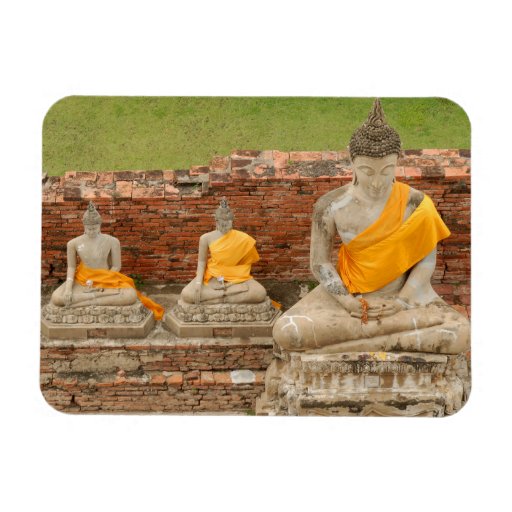 Thailand, Ayutthaya. Statues of sitting buddhas Vinyl Magnets