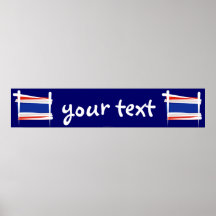Thailand Brush Flag Banner Poster