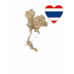 Thailand Flag Heart Map Fitted AA T-Shirt