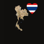 Thailand Flag Heart Map Fitted AA T-Shirt