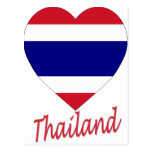 Thailand Flag Heart postcards