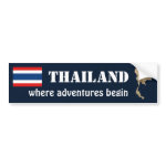 Thailand Flag Map Text Bumper Sticker