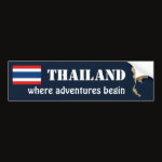 Thailand Flag Map Text Bumper Sticker