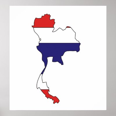 Thailand Flag Map full size