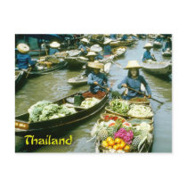 Thailand floating market postcards