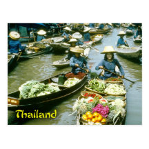 Thailand floating market postcards