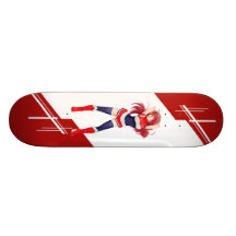 Thailand Manga Anime girl dressed in Flag Skate Board