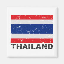 Thailand Vintage Flag Fridge Magnet