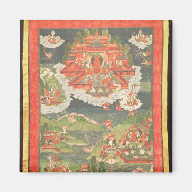 Thangka of the Paradise of Amitabha Refrigerator Magnet
