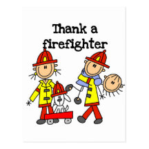 Thank a Firefighter Tshirts and Gifts Post Cards