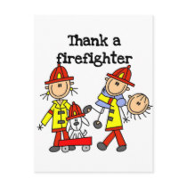 Thank a Firefighter Tshirts and Gifts postcards by stick_figures Thank a Firefighter Tshirts and Gifts postcards