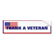 Thank a Veteran American Flag Bumper Sticker