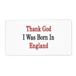 Thank God I Was Born In England Shipping Labels