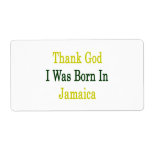 Thank God I Was Born In Jamaica Custom Shipping Label