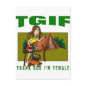 Thank God I'm Female postcards by fashionfiles Thank God I'm Female postcards