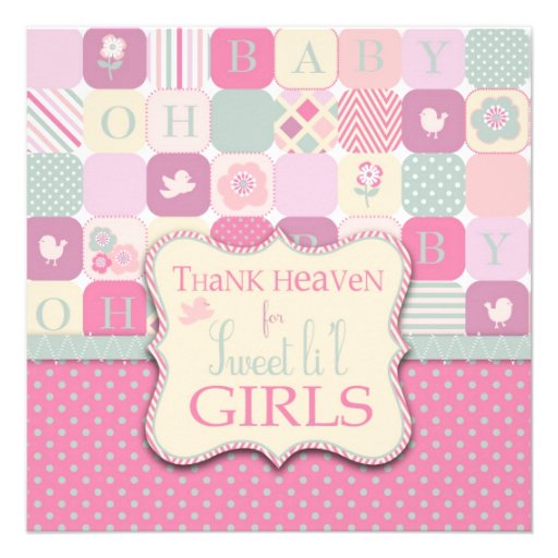 Thank Heaven Girl Invitation Square (front side)